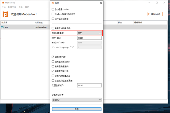 虚拟网卡类型设置
